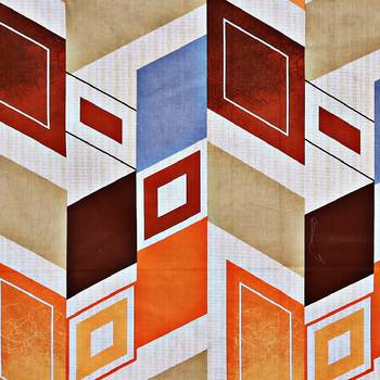 Swayam 144 TC Pure Cotton Beige and Orange Geometric Printed Bed Sheet With 2 Matching Pillow Covers 4