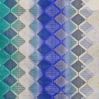Swayam 144 TC Pure Cotton Blue and Green Geometric Printed Bed Sheet With 2 Matching Pillow Covers 4