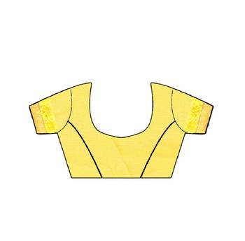yellow embroidered georgette saree with blouse 5