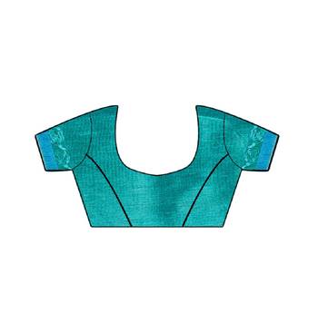 blue embroidered georgette saree with blouse 5