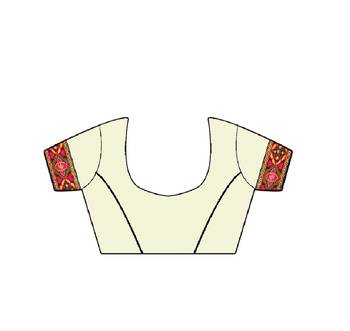 red embroidered georgette saree with blouse 5