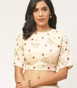 Cream Color Raw Silk Blouse