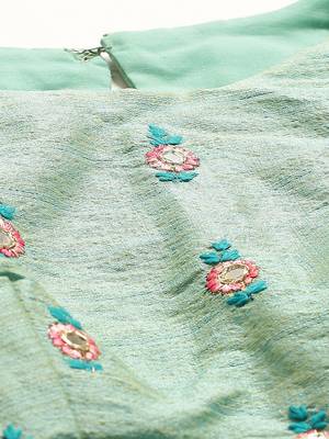Teal Color Satin Blouse 4