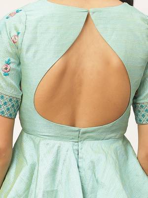 Teal Color Satin Blouse 5