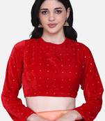 Red Color Velvet Blouse