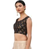 Black embroidered art silk readymade blouses