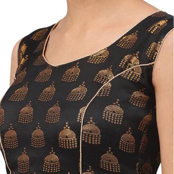 Black embroidered art silk readymade blouses 4