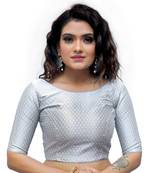 Grey Color Banarasi  Silk Womens Readymade BLouse