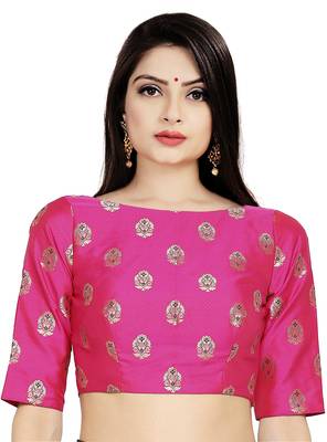 Jecquard Silk Patola Design Womens Readymade Saree Blosue 1