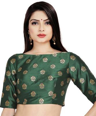 Jecquard Silk Patola Design Womens Readymade Saree Blosue 1