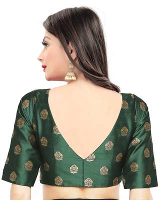 Jecquard Silk Patola Design Womens Readymade Saree Blosue 2