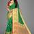 Green woven banarasi saree with blouse