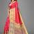 Peach woven banarasi saree with blouse