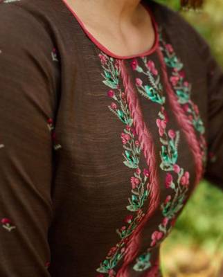 Brown embroidered cotton salwar 2