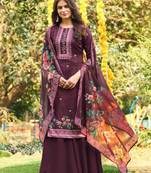 Purple embroidered cotton salwar
