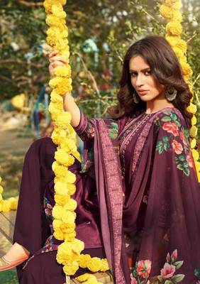 Purple embroidered cotton salwar 2