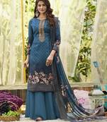 Blue embroidered cotton salwar
