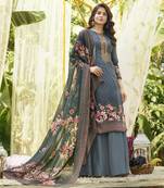 Grey embroidered cotton salwar