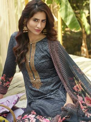 Grey embroidered cotton salwar 2