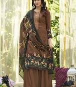 Brown embroidered cotton salwar