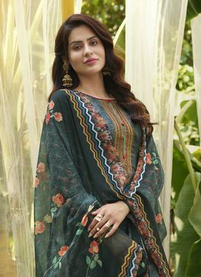 Green embroidered cotton salwar 2