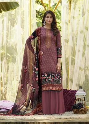 Pink embroidered cotton salwar 1
