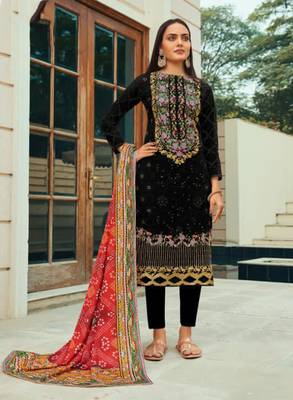 Black embroidered pure net salwar 1