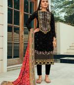 Black embroidered pure net salwar