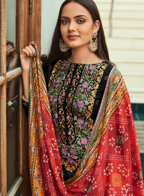 Black embroidered pure net salwar 2