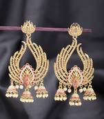 Maroon pearl earrings