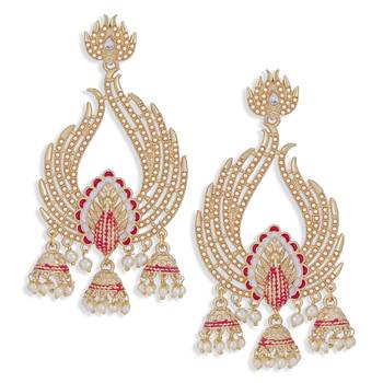 Maroon pearl earrings 2