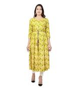 Light-green printed cotton kurtas-and-kurtis