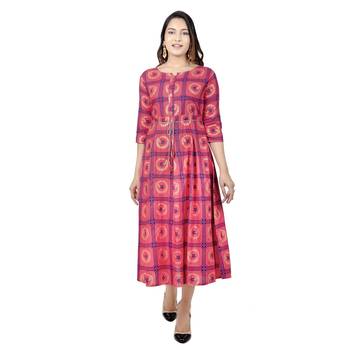 Light-pink printed cotton kurtas-and-kurtis 1
