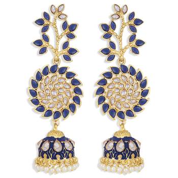 Blue pearl earrings 2