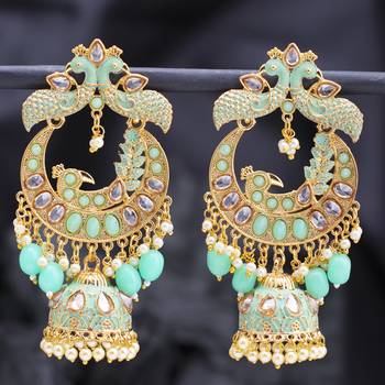 Blue pearl earrings 1