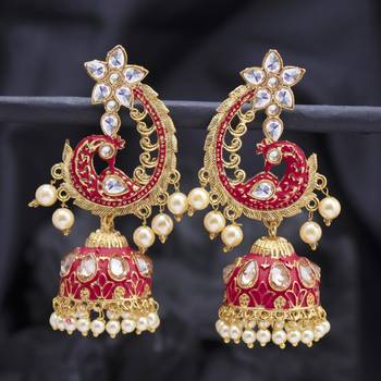 Pink pearl earrings 1