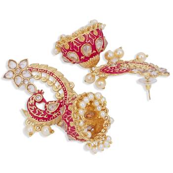 Pink pearl earrings 3