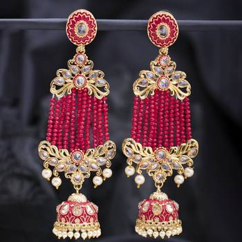 Pink pearl earrings 1