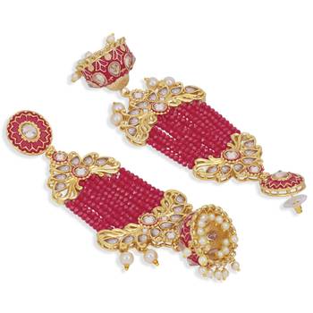 Pink pearl earrings 3