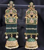 Green pearl earrings