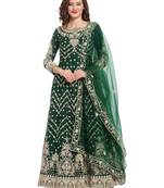 Green embroidered net salwar