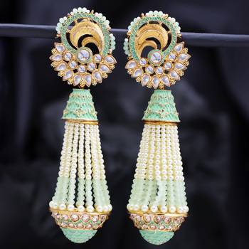 Blue pearl earrings 1