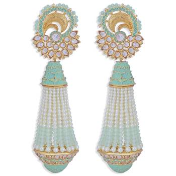 Blue pearl earrings 2