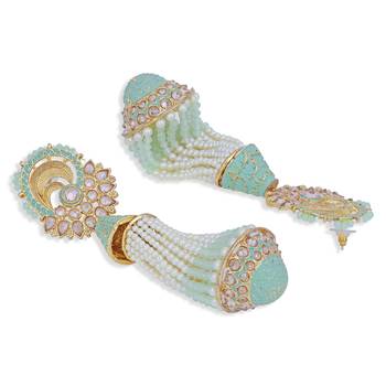 Blue pearl earrings 3