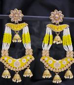 Yellow pearl earrings
