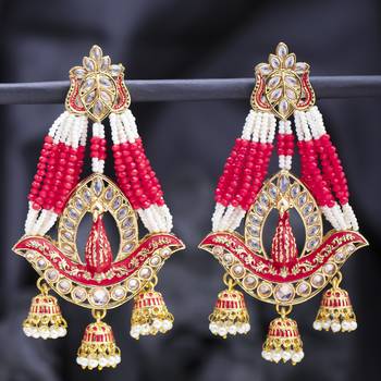 Pink pearl earrings 1