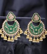 Green pearl earrings