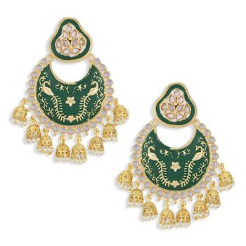 Green pearl earrings 2