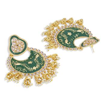 Green pearl earrings 3