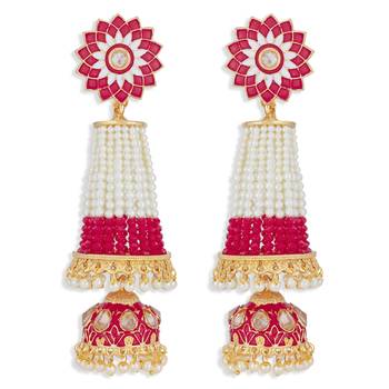 Pink pearl earrings 2